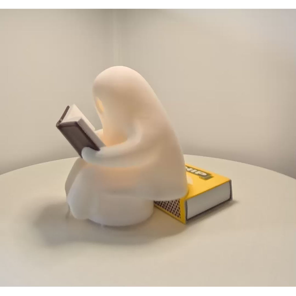 Bookworm Boo — Reading Ghost Decoration